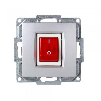 Gunsan Visage beleuchteter Ein-Ausschalter für Durchlauferhitzer usw. Unterputz Silber