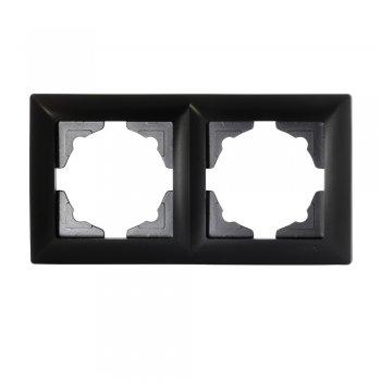 Gunsan Visage 2-fach Rahmen für 2 Steckdosen Schalter Dimmer Schwarz