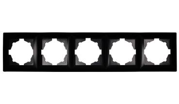 Gunsan Visage 5-fach Rahmen für 5 Steckdosen Schalter Dimmer Schwarz